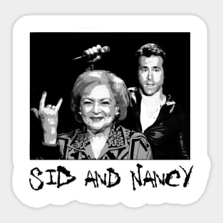 Sid and Nancy and Betty White Sticker